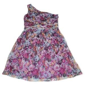 Gianni Bini One Shoulder Floral Print Dress - Size 10